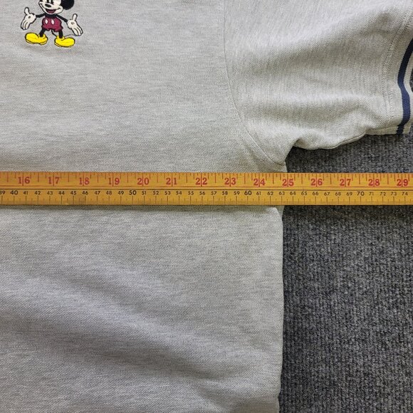 Disney Store Short Sleeve Men's 2 Button Gray Polo XL Embroidered Mickey Cotton - Picture 6 of 7